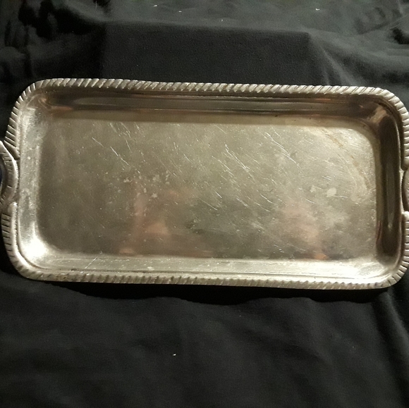 Mexican Pewter Serving Tray - Picture 3 of 10